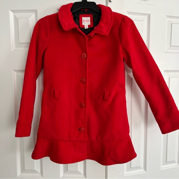 Little Girls Red Peacoat Size XL - Picture 1 of 4